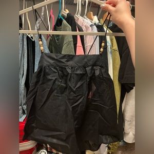 Zara Black Crop vest、not with tag but brand new . size M. with bow at the back